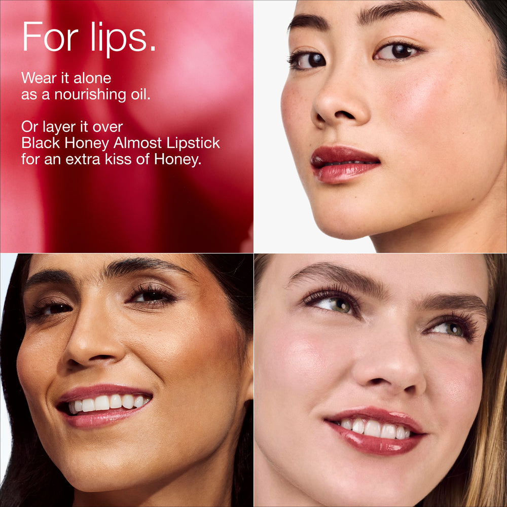 Clinique Pop™ Lip + Cheek Oil in Black Honey, Pink Honey and Nude Honey, 7.0 ml, Black Honey, Alt