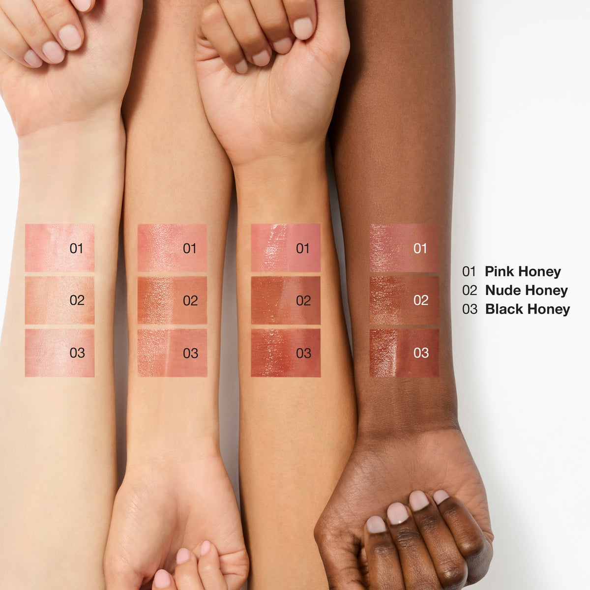 Almost Lipstick in Black Honey, Pink Honey and Nude Honey