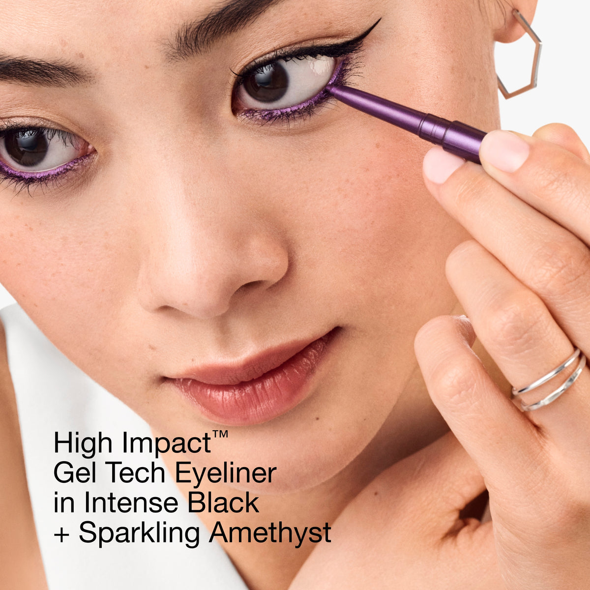High Impact™ Gel Tech Eyeliner, 0.35 g, Sparkling Amethyst, Model, light