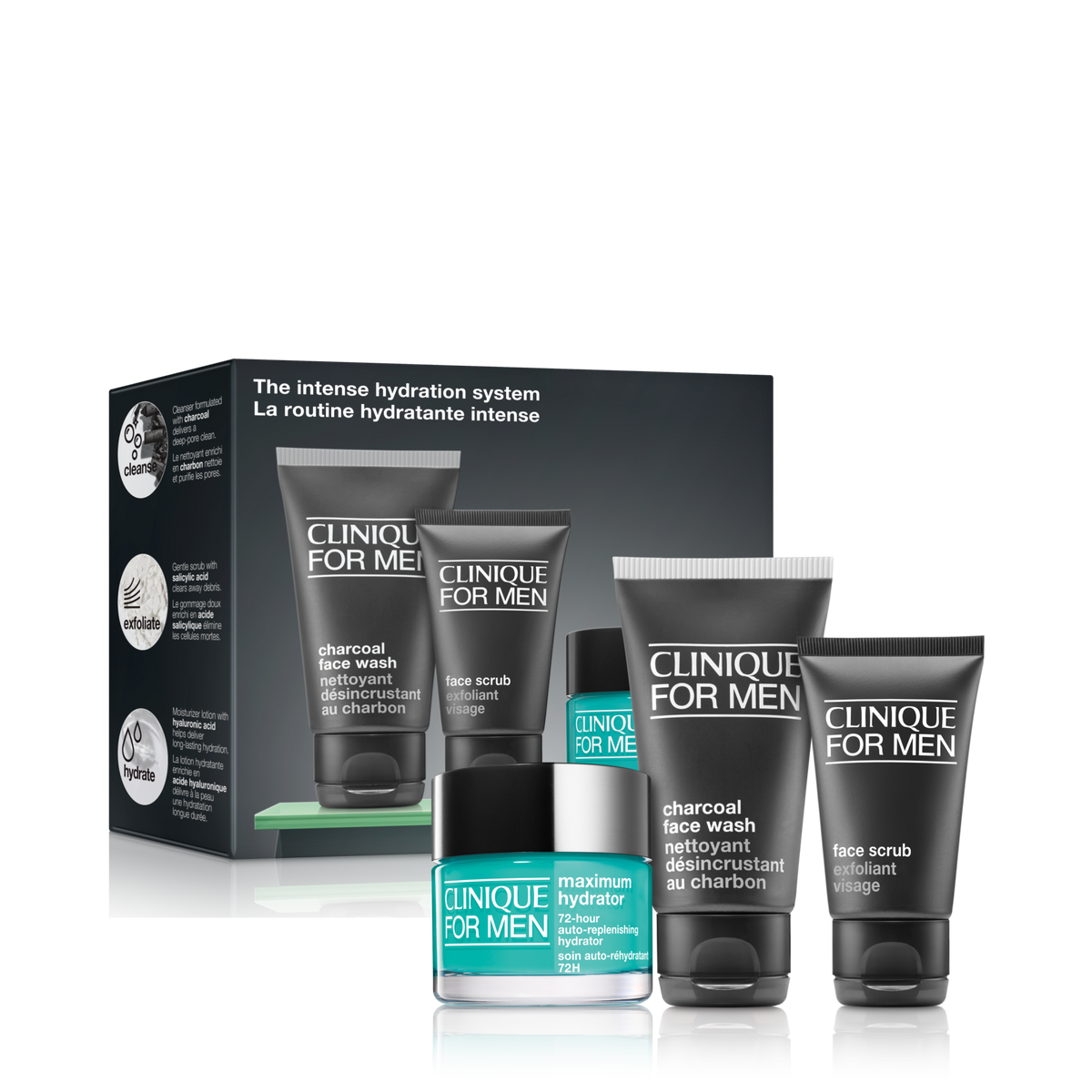 Clinique For Men™ The Intense Hydration System Skincare Set, 9.0 ml, Product Shot