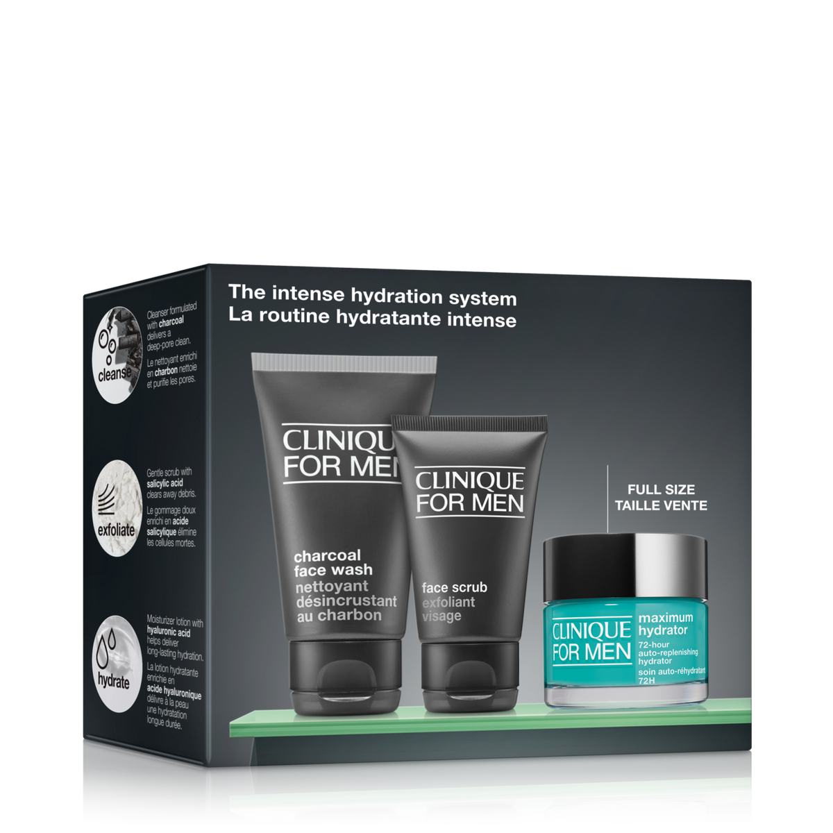 Clinique For Men™ The Intense Hydration System Skincare Set, 9.0 ml, Product Shot