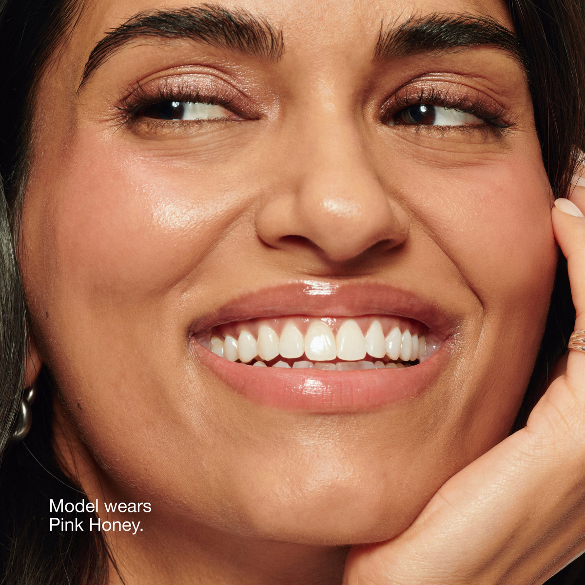 Clinique Pop™ Lip + Cheek Oil in Black Honey, Pink Honey and Nude Honey, 7.0 ml, Pink Honey, Model, medium