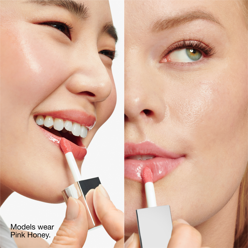 Clinique Pop™ Lip + Cheek Oil in Black Honey, Pink Honey and Nude Honey, 7.0 ml, Pink Honey, Model, multiple