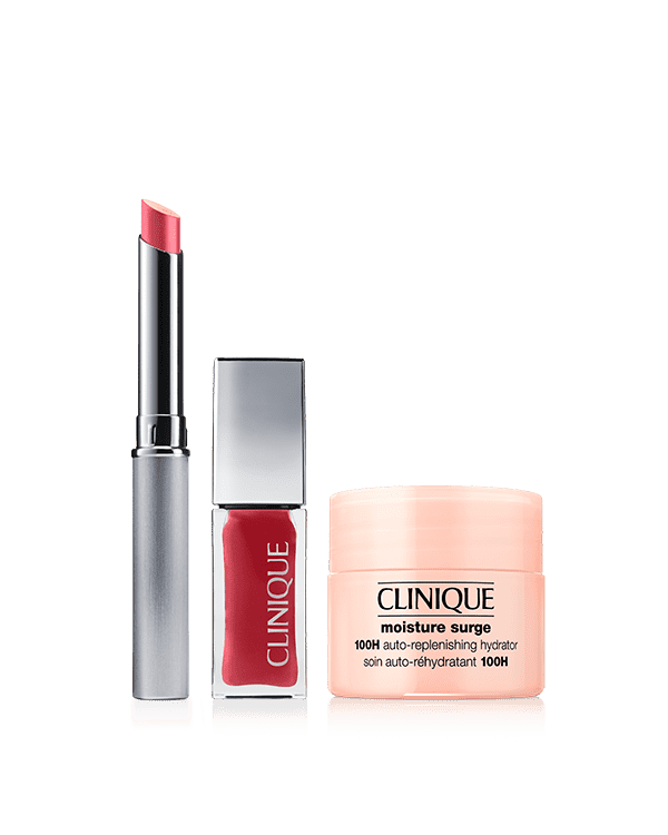 Pink Honey Lip Bundle + Moisture Surge™ 100H Mini, Two ways to wear fan-favorite Pink Honey, our rosy lip shade. &lt;b&gt;A $69 value.&lt;/b&gt;