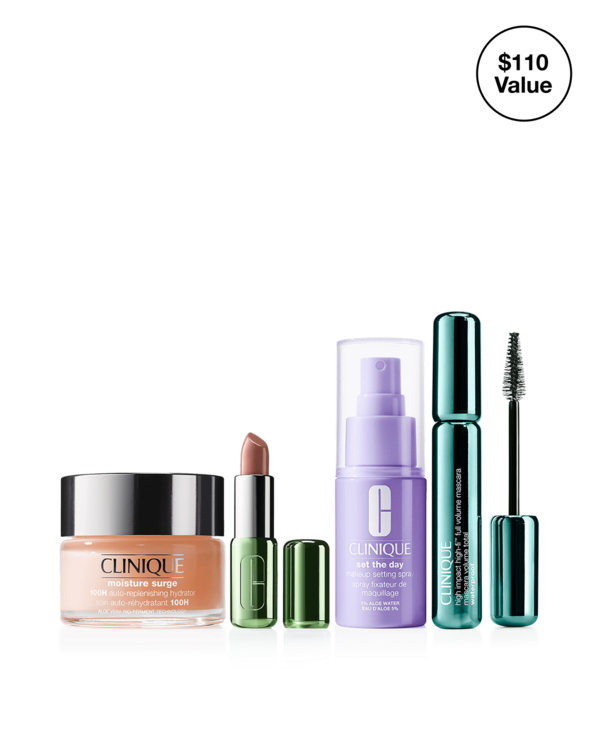 The Dewy Ever After Kit<br><s>$110</s> <span style="color: #ba0000;">$95</span> at checkout, A hydration-first routine designed to create a smooth, radiant base for makeup application.