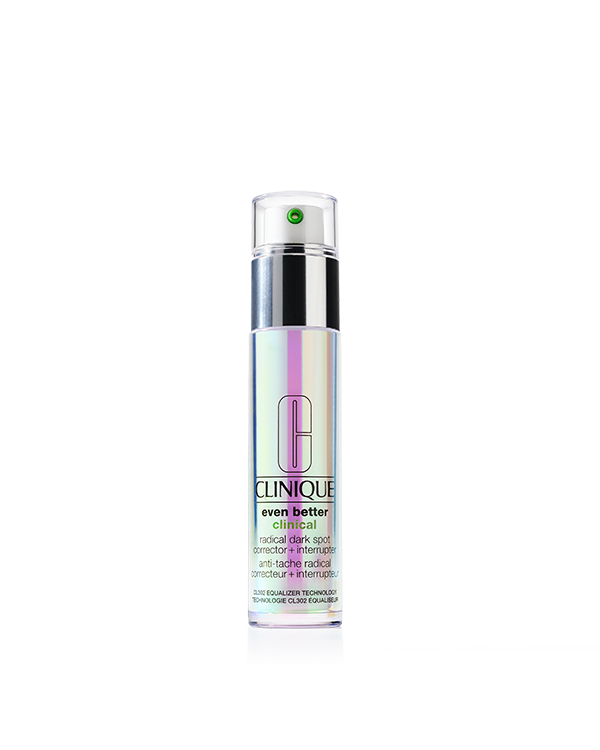 Even Better Clinical™ Radical Dark Spot Corrector + Interrupter, Potent brightening serum for hyperpigmentation helps visibly improve dark spots and uneven skin tone.