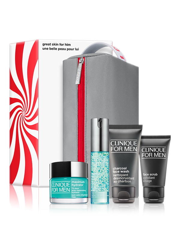 Great Skin For Him: Men&#039;s Skincare Set, Four best-selling Clinique For Men™ formulas in one good-looking set.