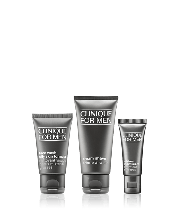 Clinique For Men™ Starter Kit – Daily Oil Control, A travel-friendly trio of daily face products for men with oilier skin.