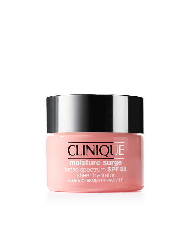 Moisture Surge™ Broad Spectrum SPF 28 Sheer Hydrator, Cloud-like cream with SPF 28 hydrates and delivers sheer sun protection.