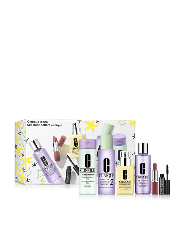 Clinique Icons, A collection of fan favorites for a fresh-faced look. A $150 value.