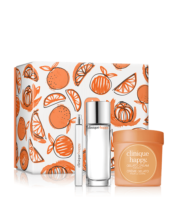 Happy Treats Perfume &amp; Body Lotion Gift Set, A delightful fragrance duo of our bestselling Clinique Happy™ perfume plus scented body lotion. A $165 value.