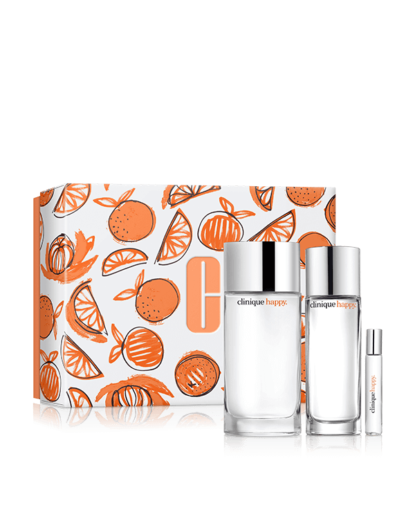 Perfectly Happy, A delightful fragrance duo of our bestselling Clinique Happy™ fragrance, plus one for your purse. A $209 value.
