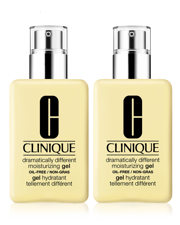 Jumbo Dramatically Different™ Moisturizing Gel 2-for-1 Duo, Get two 250ml bottles for the price of one. Dermatologist-developed face moisturizer balances and refreshes oilier skin types.