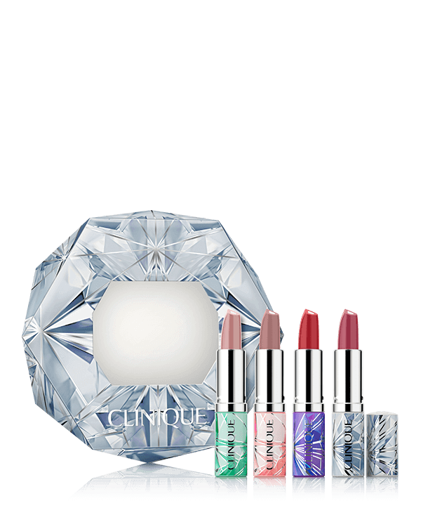 Clinique Kisses Lipstick Set, Rich, hydrating lip color in four kissable shades from our Dramatically Different™ Lipstick collection. A $96.00 value.