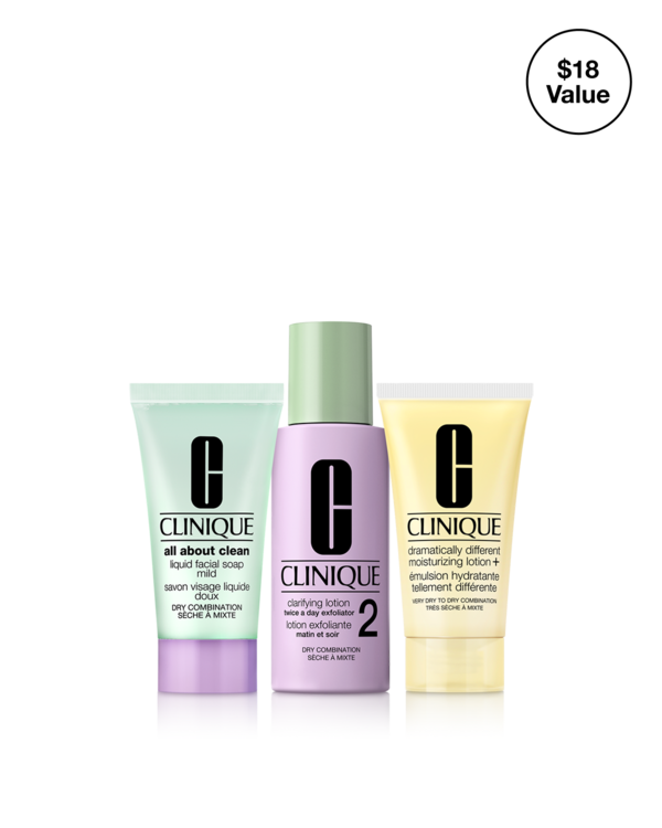 Healthy Skin Routine: Mini 3-Step Kit For Dry Skin, A dermatologist-developed 3-step skincare system, in trial-perfect mini sizes. A $18 value.