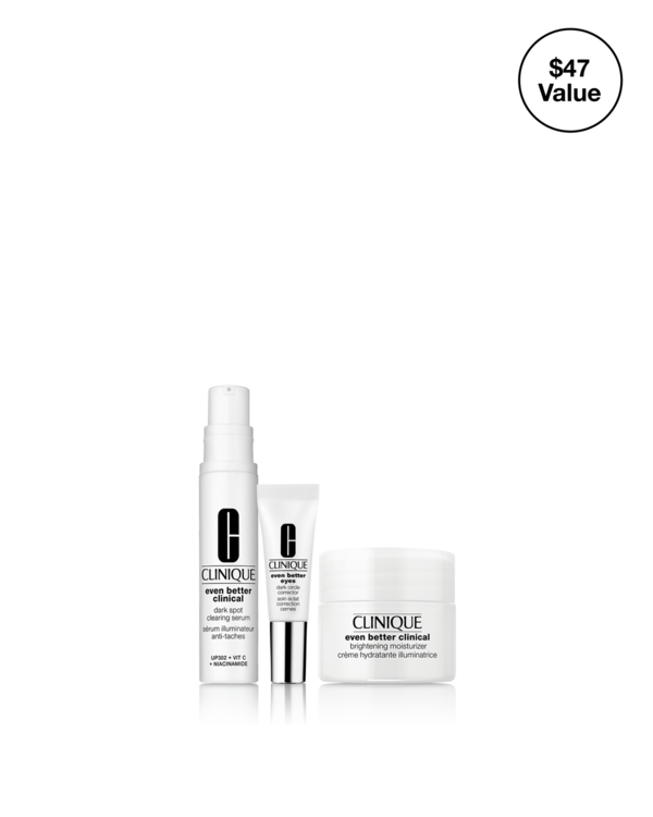 Brightening Routine: Mini Even Better Skincare Kit, Three brightening superstars, in trial-perfect mini sizes. A $47 value.