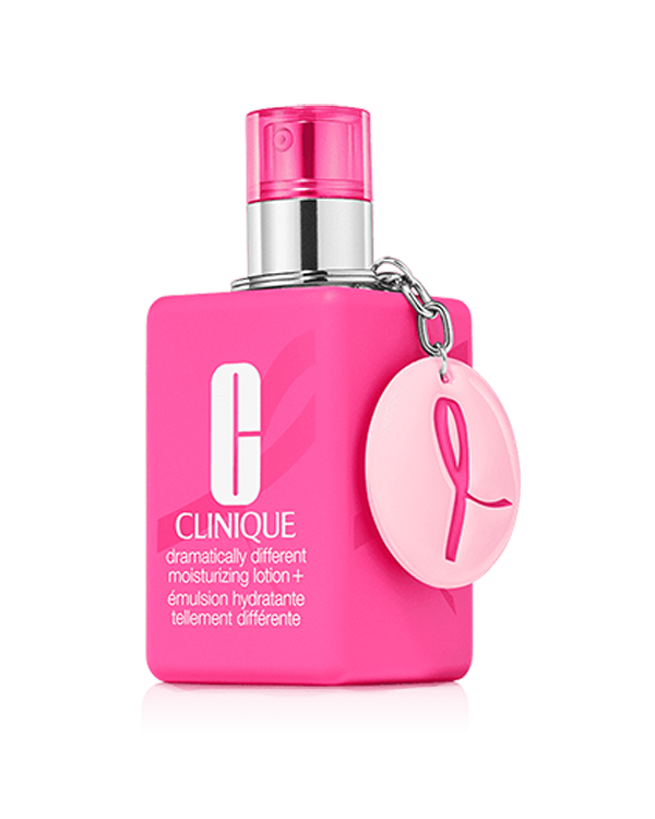 Great Skin, Great Cause: Limited-Edition Dramatically Different Lotion+, Clinique&#039;s dermatologist-developed moisturizer with a limited-edition keychain to honor and support breast cancer awareness.