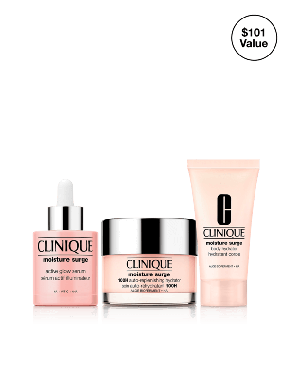 Head-To-Toe Hydrators Skincare Set, A most-loved Moisture Surge™ trio for hydration from head to toe. A $101 value.