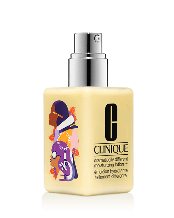Limited Edition Dramatically Different Moisturizing Lotion+™, Our #1 moisturizer in a limited-edition bottle. Features a bold, uplifting illustration by artist Elen Winata.