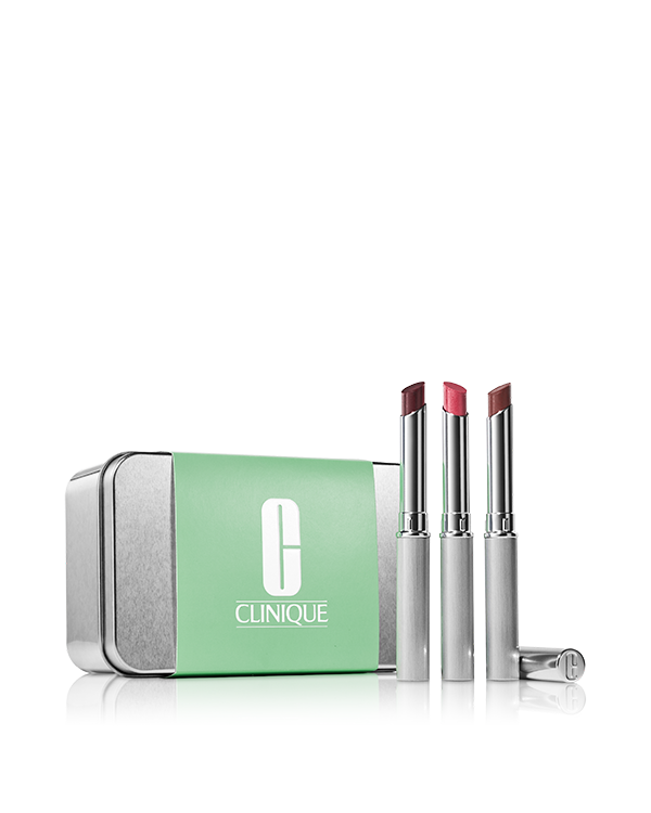 Almost Lipstick Collection Set, A trio of Almost Lipstick featuring all 3 Honey shades in a festive tin.