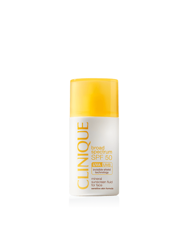 SPF 50 Mineral Sunscreen Fluid For Face, Ultra-lightweight, virtually invisible 100% mineral sunscreen for your face. Oil-free.
