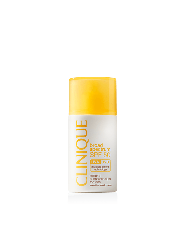 SPF 50 Mineral Sunscreen Fluid For Face, Ultra-lightweight, 100% mineral face sunscreen is virtually invisible on all skin tones.