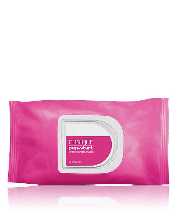 Clinique Pep-Start&amp;trade; Quick Cleansing Swipes, Refreshing wipes that remove surface dirt and oil. Moisture plus mild exfoliation softens, smooths and refreshes.